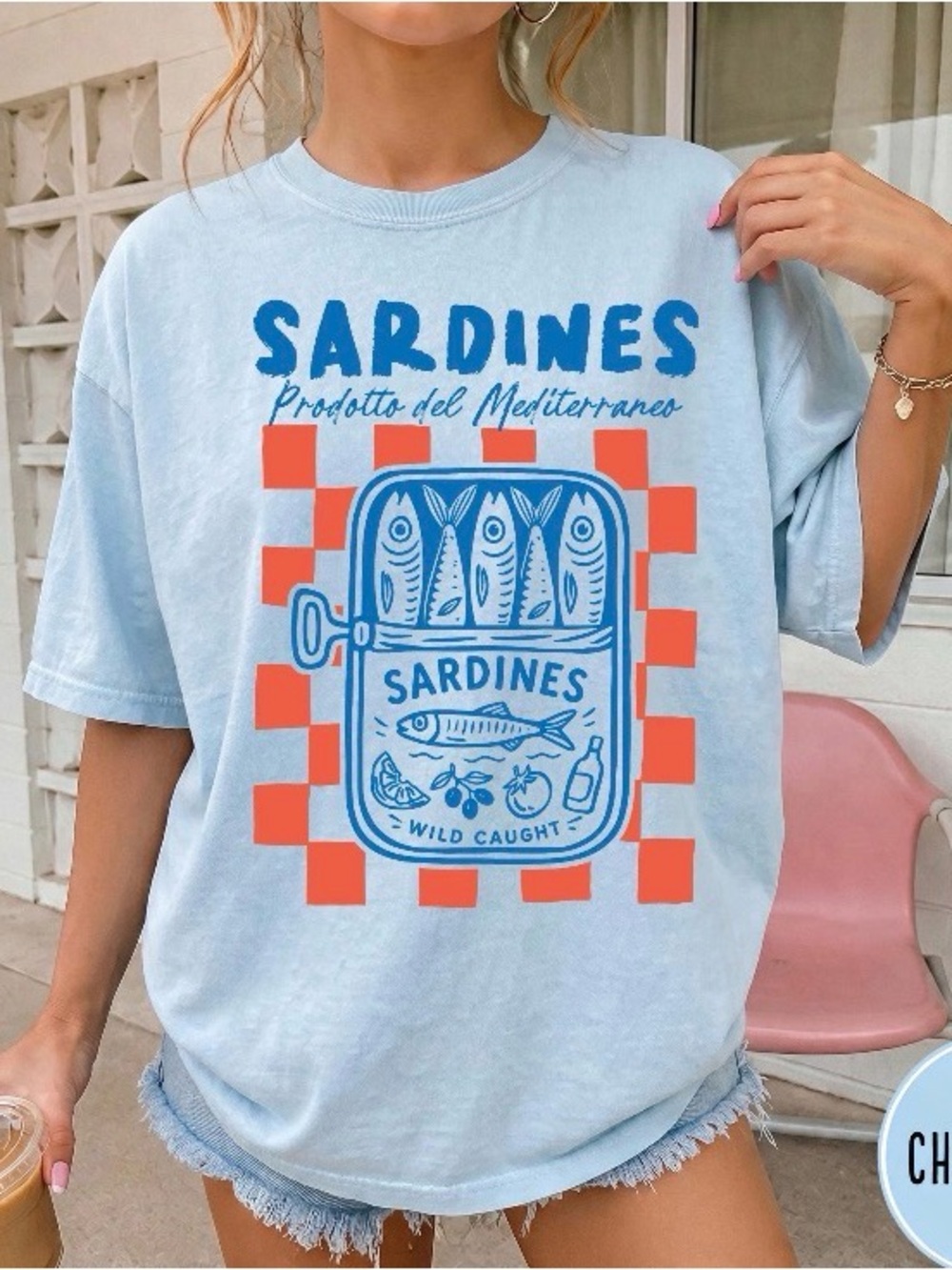 Vintage Sardines Seafood Lover Comfort Color Tee, Coastal Summer Aesthetic Tee